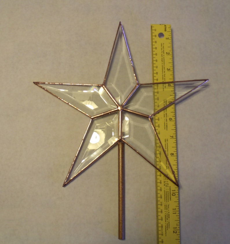 Beveled Glass Star Christmas Tree Topper Classic Simple 5 Etsy
