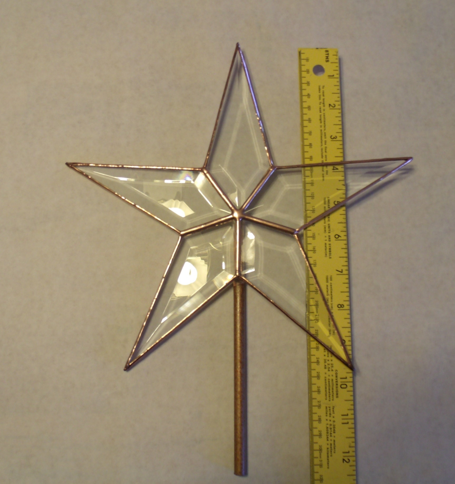 Beveled Glass Star Christmas Tree Topper Classic Simple 5 Etsy