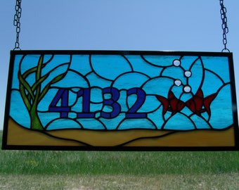 Custom Stained Glass Window Panels, Addresses and Family Names