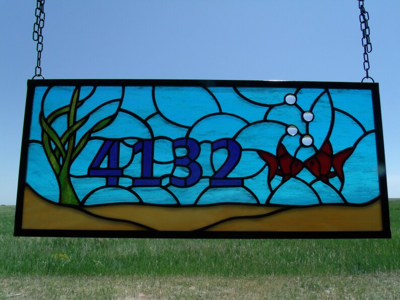 Custom Stained Glass Window Panels Addresses and Family Names Etsy