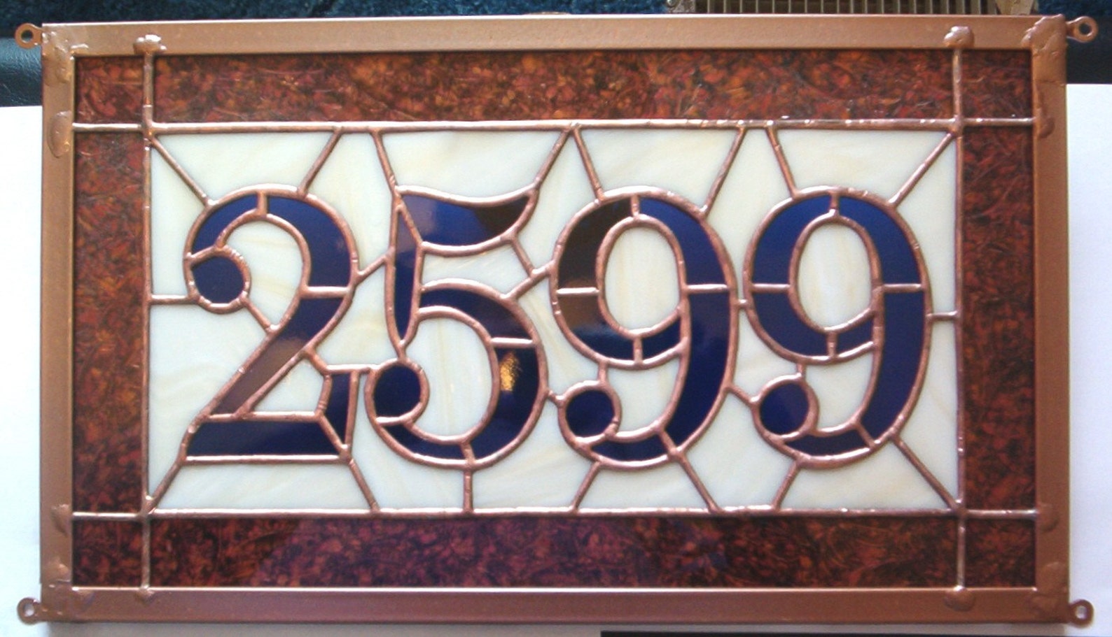 Custom Stained Glass Address Plaque House Numbers Etsy