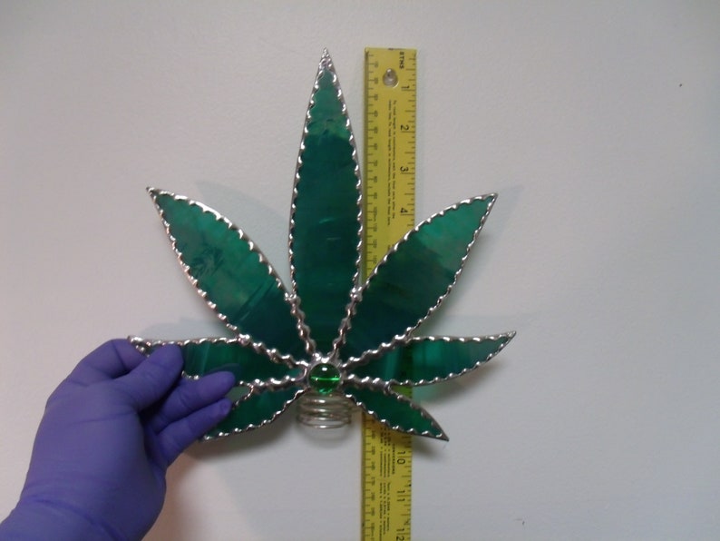 Stained Glass Marijuana Pot Leaf Christmas Tree Topper Stand Etsy Australia