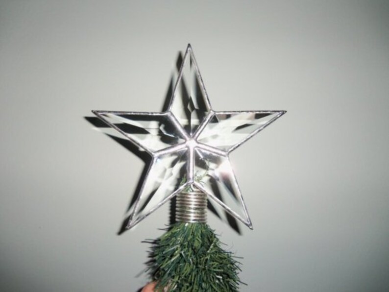 Beveled Star Table Top Tree Topper Simple Clear Glass Star Etsy