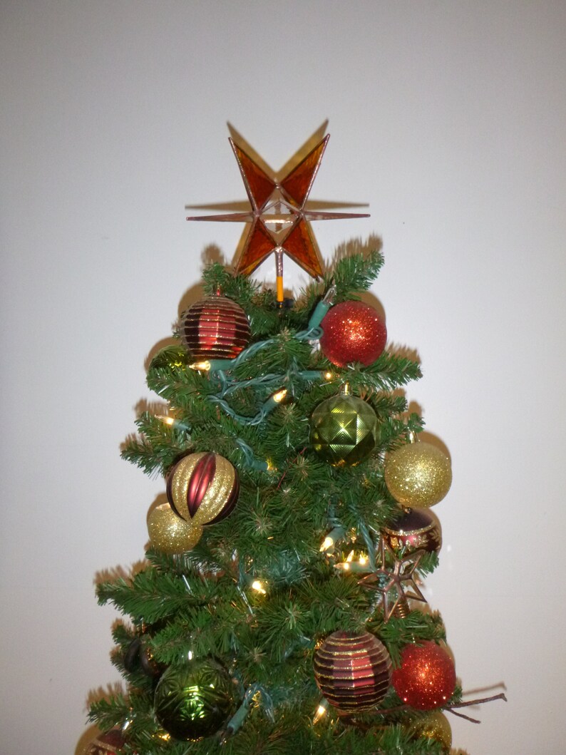 Moravian Star Christmas Tree Topper With Dowel Base Etsy