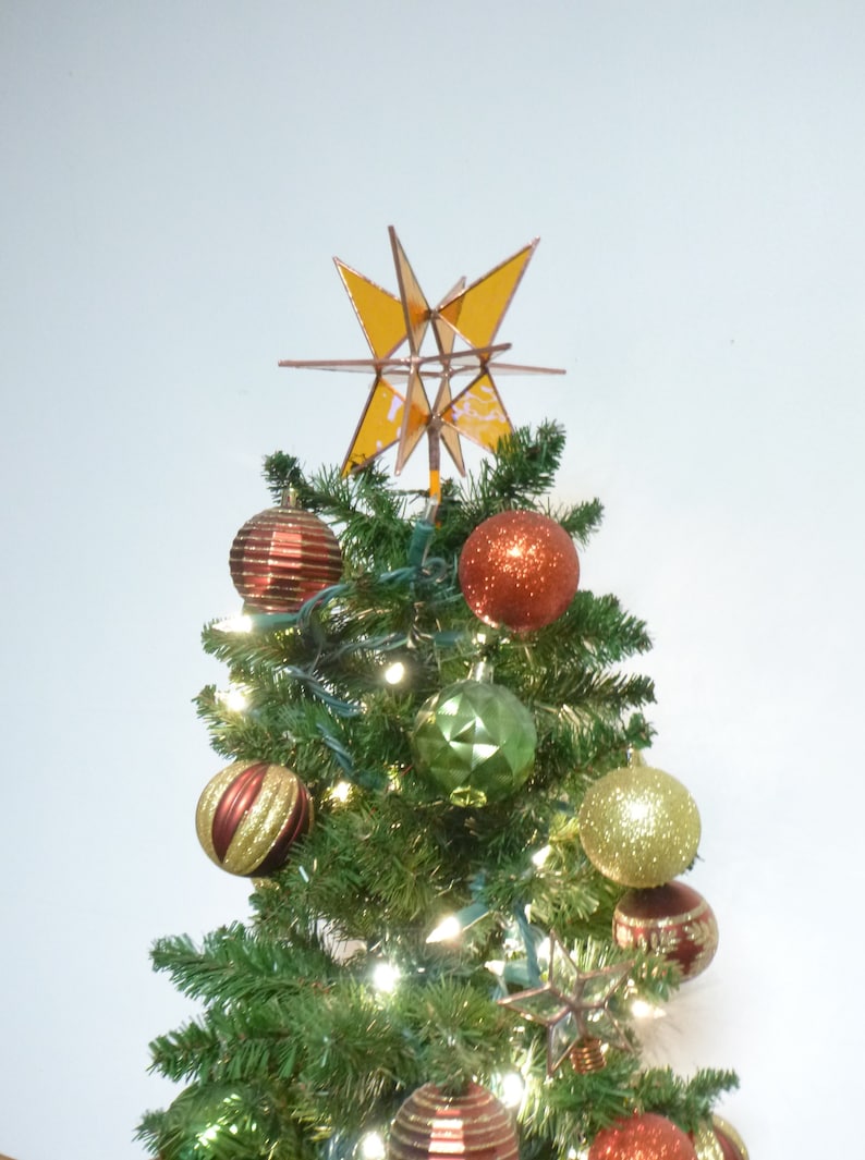 Moravian Star Christmas Tree Topper With Dowel Base Etsy