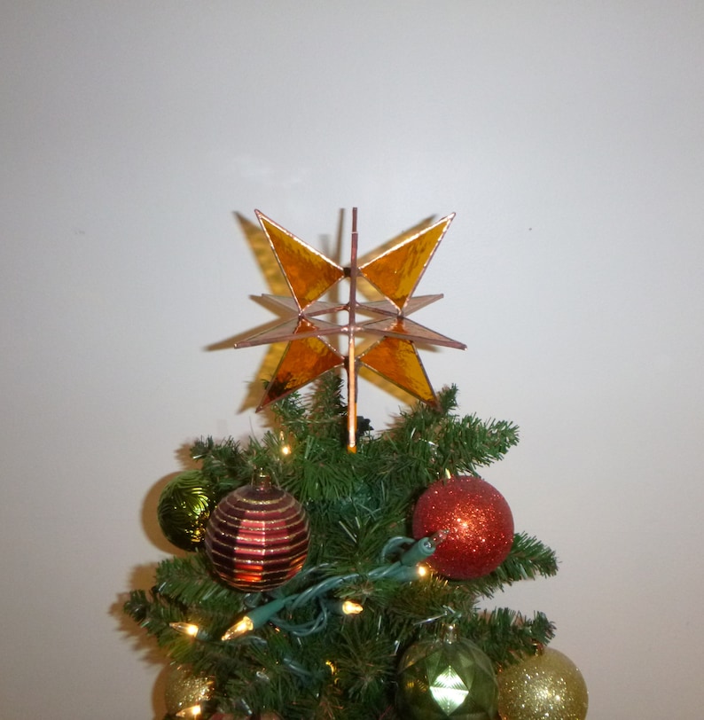 Moravian Star Christmas Tree Topper With Dowel Base Etsy