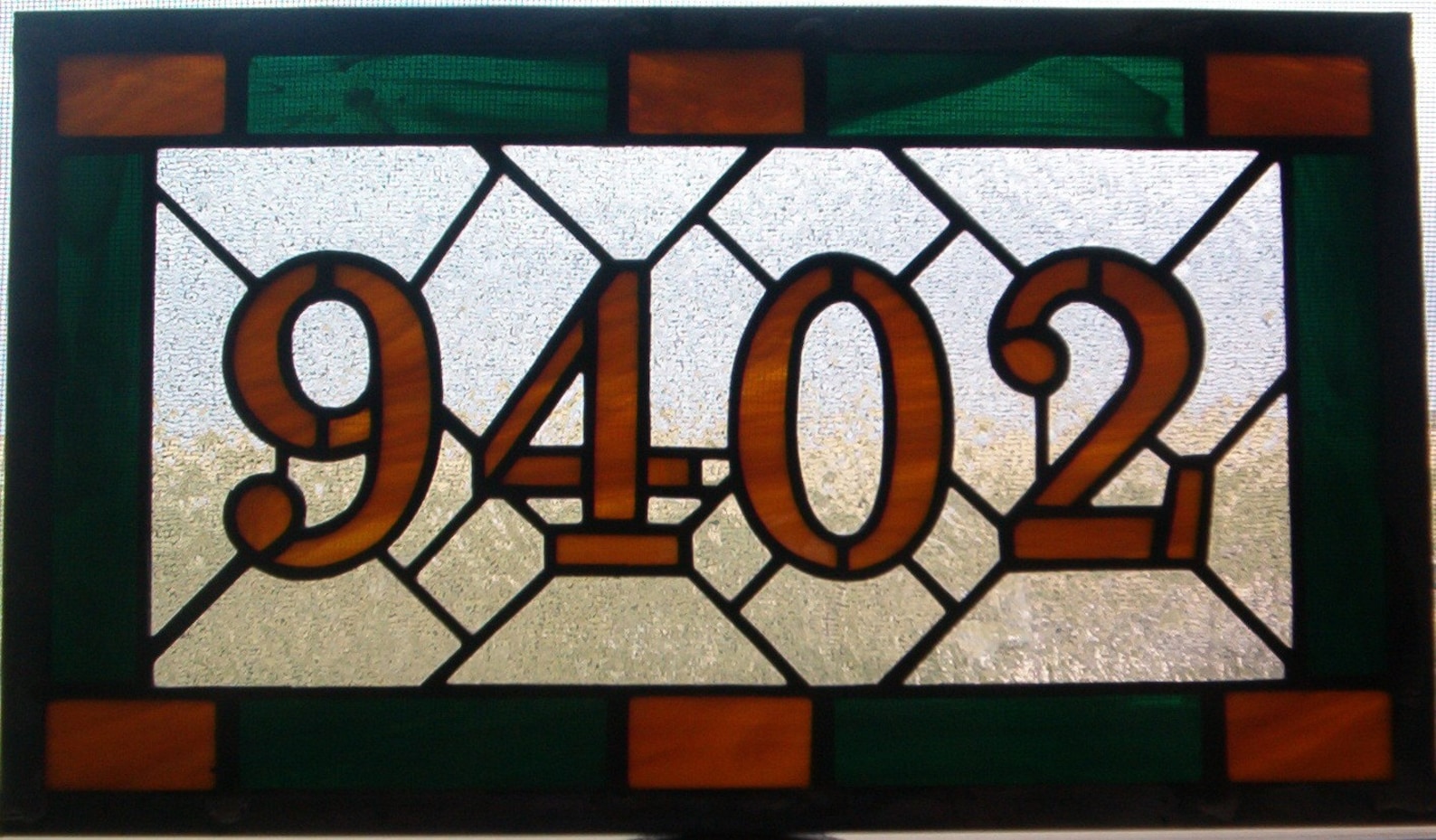 Custom Stained Glass Address Plaque House Numbers Etsy