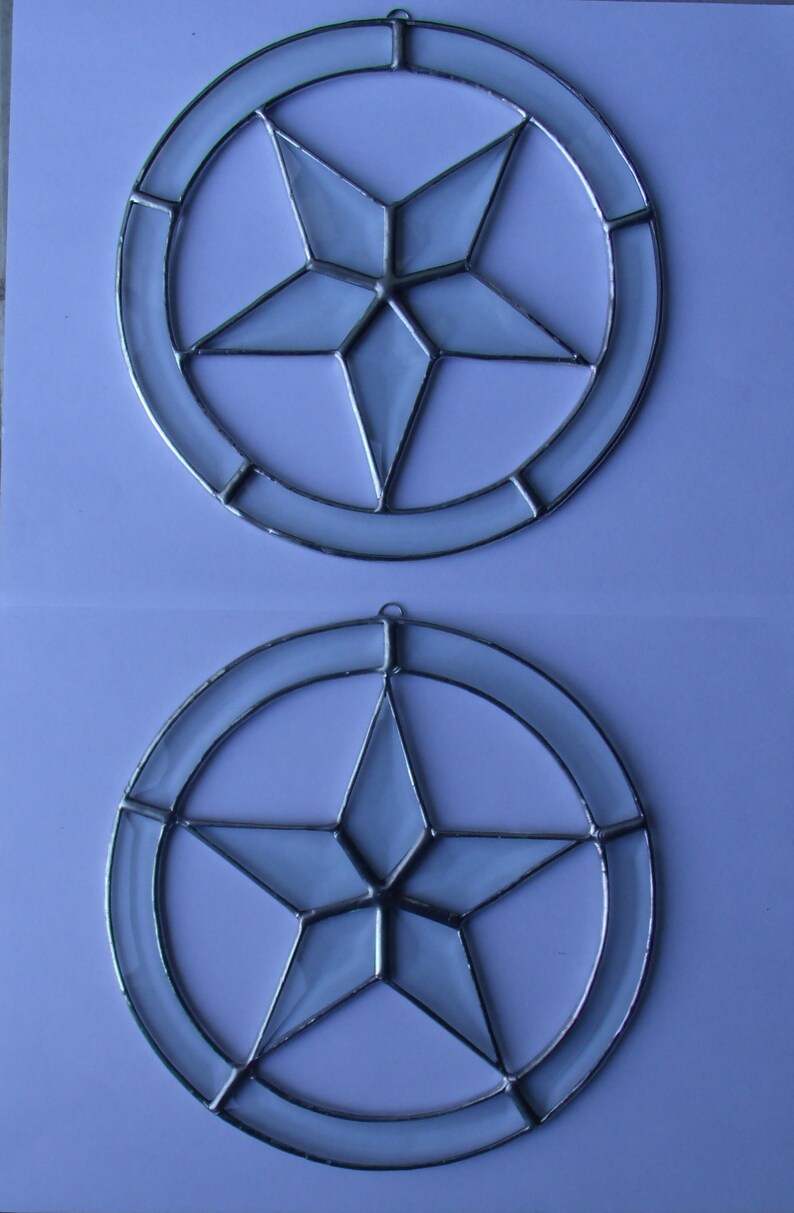 Pentagram Suncatcher Beveled Glass Star Pentacle