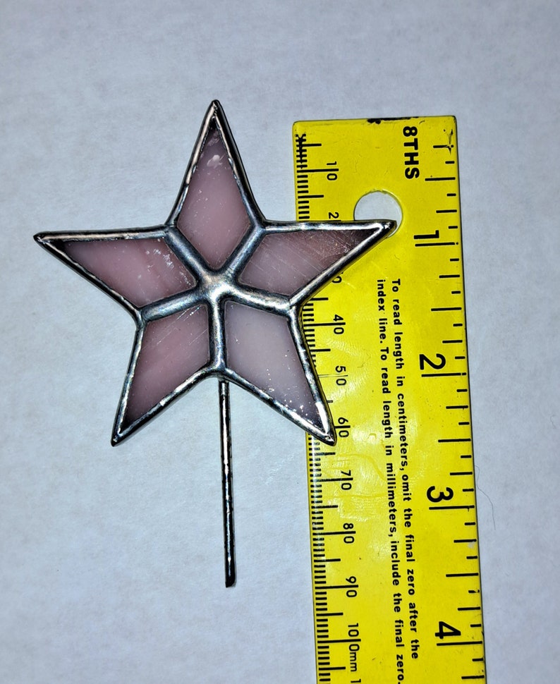 Tiniest Stained Glass Star Topper for Cone Trees, Ceramic Tree Star image 3