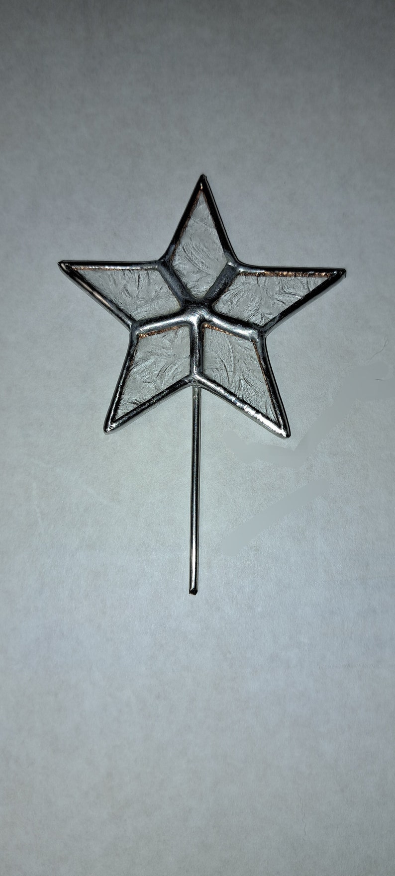 Tiniest Stained Glass Star Topper for Cone Trees, Ceramic Tree Star Spike