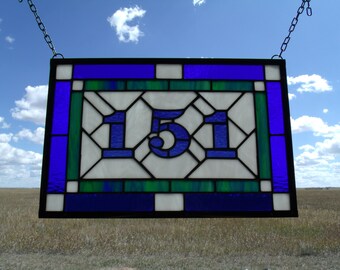 Custom Stained Glass Address Plaques