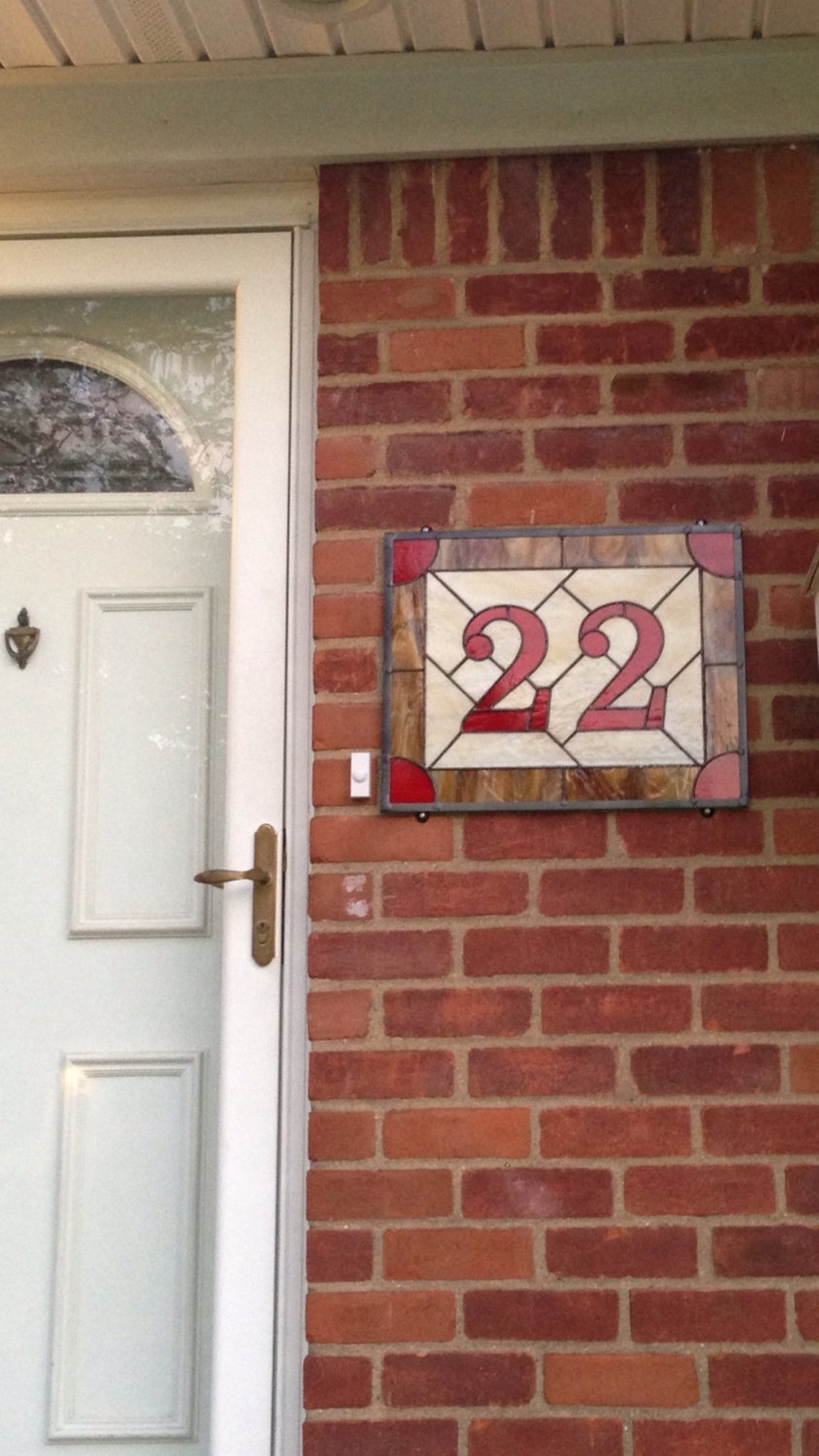 Stained Glass Address Sign Custom House Numbers Entryway Etsy