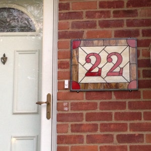 Stained Glass Address Sign, Custom House Numbers, Entryway Decor, Home Address, Number Plaque, Custom Stained Glass Panel