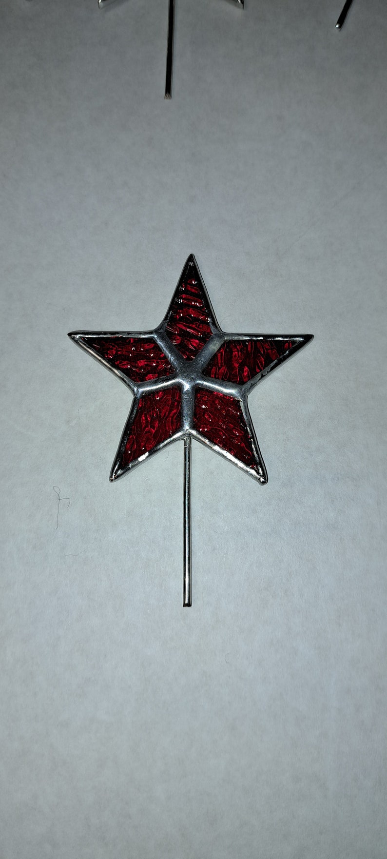 Tiniest Stained Glass Star Topper for Cone Trees, Ceramic Tree Star image 2