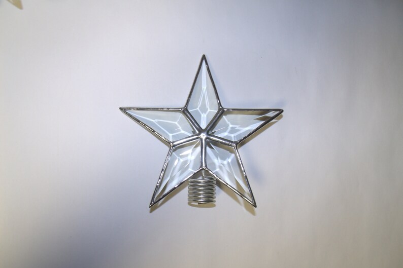Beveled Star Table Top Tree Topper Simple Clear Glass Star Etsy