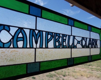 Handmade Custom Family Name Signs in Stained Glass