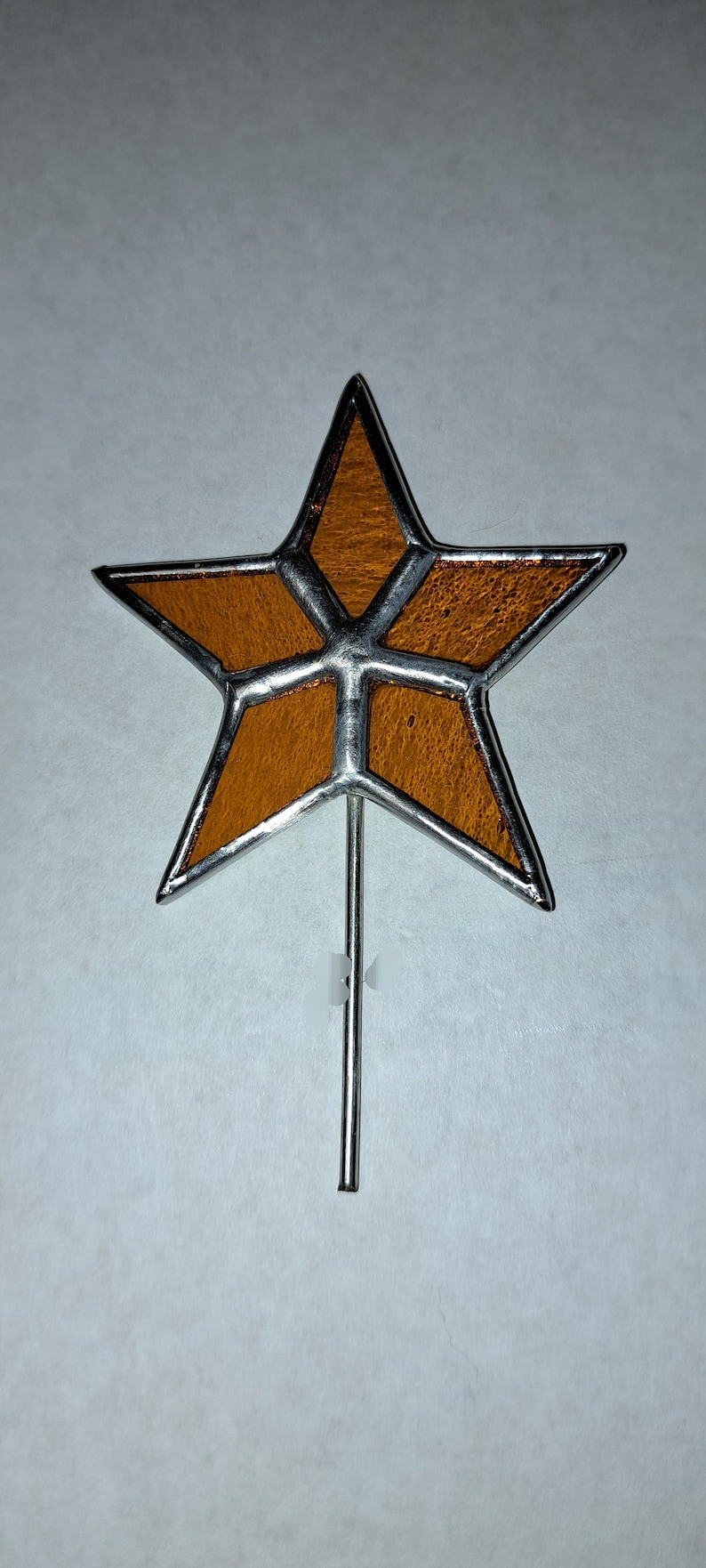 Tiniest Stained Glass Star Topper for Cone Trees, Ceramic Tree Star image 6