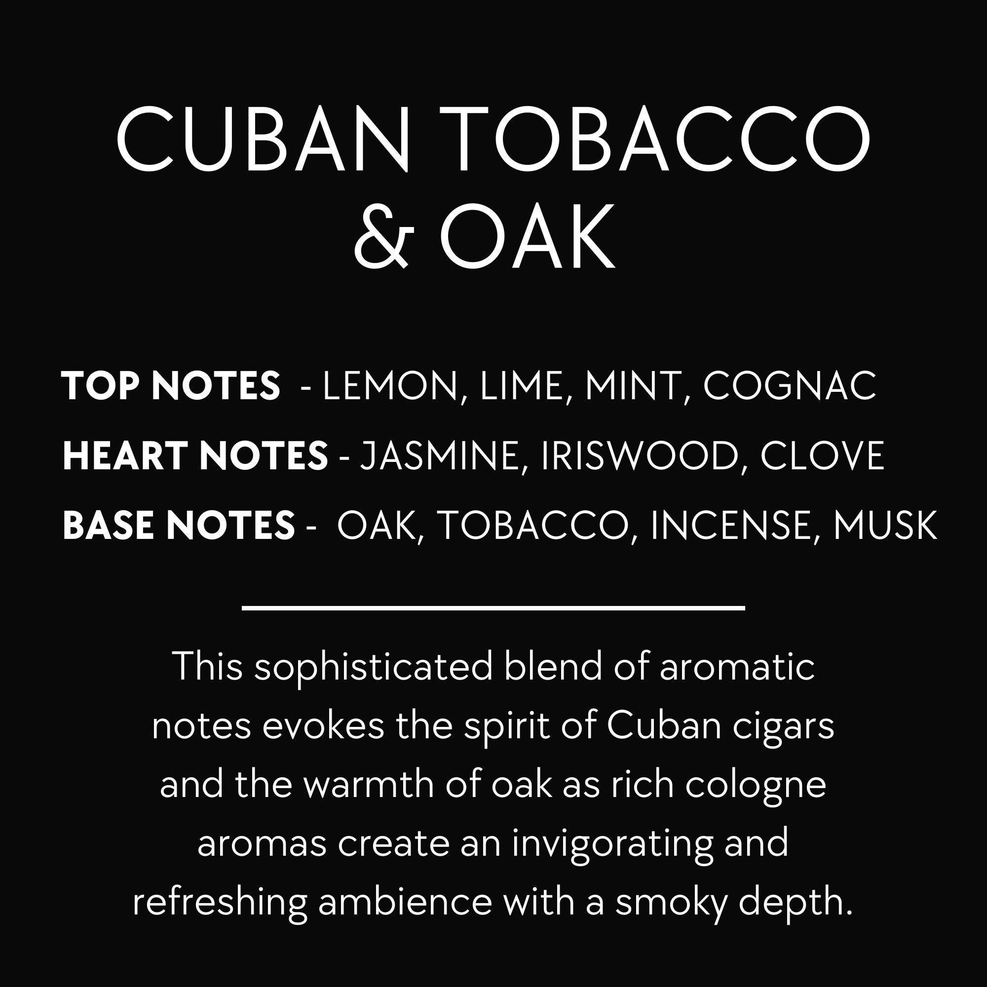 Cuban Tobacco & Oak Scented Soy Candle: Crackling Wooden Wick, Reusable  Amber Jar