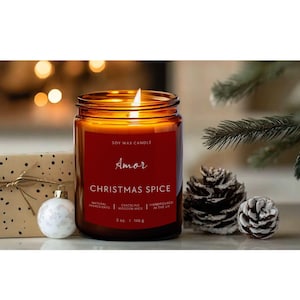 Christmas Spice Soy Wax Candle | Crackling Wooden wick | up to 35 hours | eco-friendly