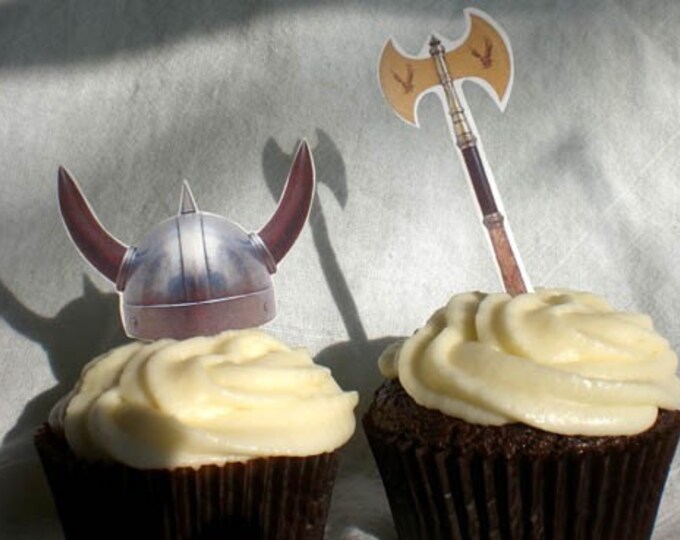 Viking Cupcake Toppers Etsy