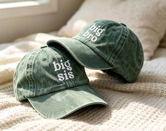 Op maat geborduurde baseballpet voor kinderen, grote broer/kleine broer, grote zus, babypet, gepersonaliseerde naam, initialen, bijpassende pet voor peuters, cadeau voor broertjes/zusjes
