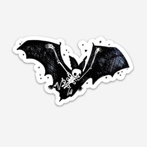 Wyprzedaż: Naklejki winylowe w limitowanej edycji – naklejka z królikiem, naklejka z kotem, szkielet nietoperza, bądź straszny, szkielet wieloryba, naklejka tęczowa