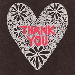 Dankeskarte, Dankeschön, Dankeschön, Frühling oder Karte für Freundin oder Mama, goth thank you