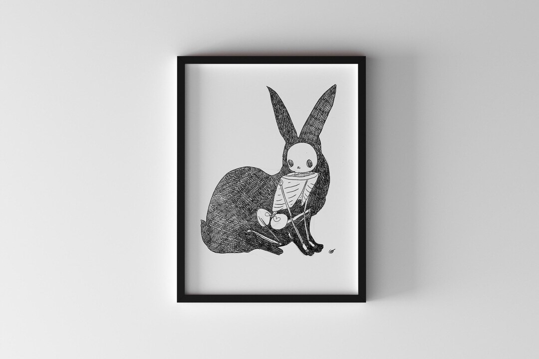 Rabbit Skeleton Print, 8x10 and 5x7 Prints, Hare Skeleton, Nature ...