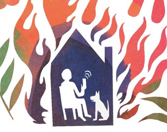 This is Fine folk art print for the end of the world, anti-capitalist energy, art for weirdos, dark humor funny art