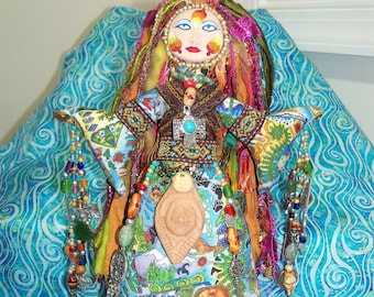 Sale OOAK Mother Nature Spirit Doll Beaded handmade Goddess 12 inches