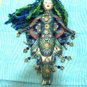 Sale OOAK Goddess of Love handmade beaded fabric art doll 12 inches tall