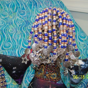 Sale OOAK Celestial Goddess Farrah Love You To The Moon and Back handmade beaded cloth art doll 11 1/2 inches image 4