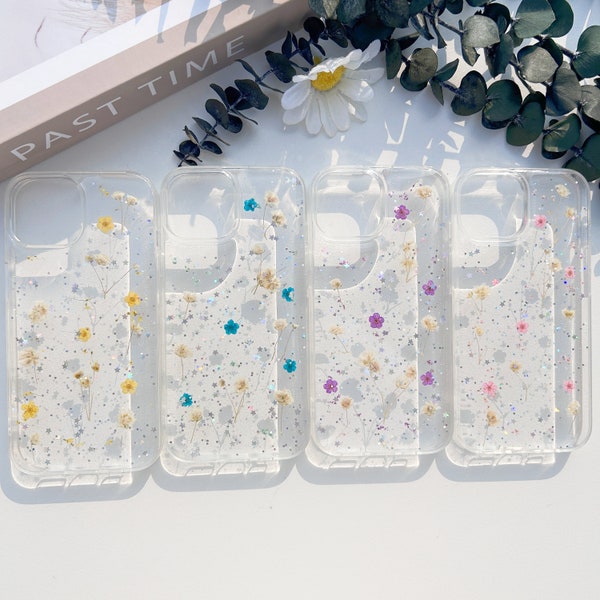 Handmade Pressed Dried Flower Phone Case for iPhone 15 14 13 12 Mini Pro Max case iPhone X Xs XR max 7 8 14 15 Plus Dried Flower case Gifts