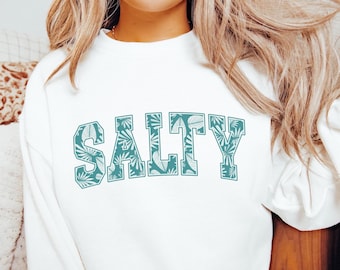 Bluza z nadrukiem "Słona Plaża" na lato, bluza z grafiką "Ocean Lover", bluza do surfingu, nadmorski klimat, letnia koszula wakacyjna, unisexowy okrągły dekolt