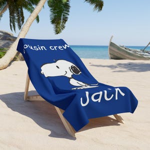 Cousin Crew Custom Kids Beach Towel - Personalized Family Vacation Pool Towel, Family Reunion Gift, Family Cruise, Cousin Matching Towels,