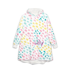 Patch Snuggle Custom Hooded Blanket Personalized Loungewear Customizable Blanket Hoodie Unique Gift Best Friend Gift Custom Hoodie Blanket