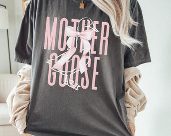 Custom Colors Vintage Coquette Mother Goose Shirt For Mom Gift Mothers Day Gift For Mom Nursery Rhyme Literature Lover Graphic Tee Storybook