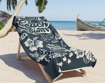 Personalized Beach Towel - Custom Name Towel for Beach and Pool, Monogrammed Summer Towel, Personalized Gift for Travel, Pool Party