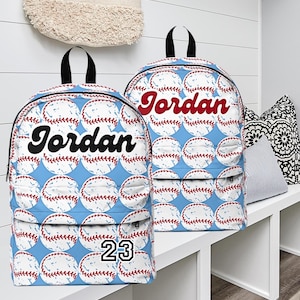 Custom Baseball Unisex Classic Backpack, Personalized School Bag for Boys, Sports Theme Rucksack, Back to School Gift, Boys Backpack, School