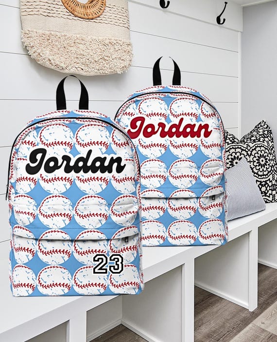 Mochila clásica unisex de béisbol personalizada, mochila escolar