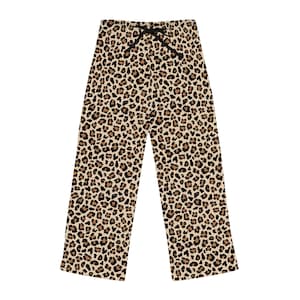 Leopard Print Women&#39;s Pajama Pants, Cozy Sleepwear, Lounge Pants for Her, Animal Print Sleep Pants, Gift for Her, Valentines Day Gift