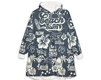 Beach Hoodie, Unisex Hooded Blanket Oversized Camping Hoodie Poncho Wearable Beach Blanket Surfing Poncho Beach Bum Poncho Birthday Gift