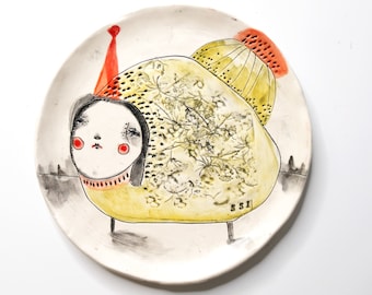 Collectable Ceramic Plate by Artist Cromeola "Fanny"