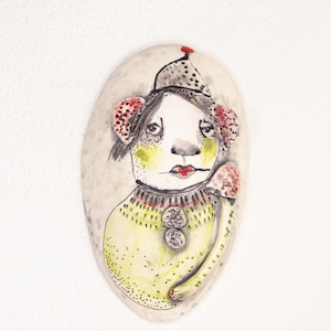 ORIGINAL OOAK Hand Built Collectable Ceramic  Wall Art - Peggy