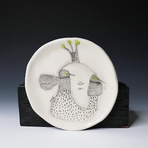 One Of A Kind Collectable Ceramic Plate by Artist Cromeola &quot;333&quot;