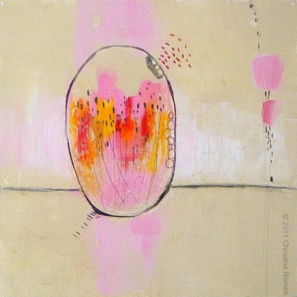 Pink Modern Wall art  Original Abstract Painting in by Christina Romeo Titled   "Escape"