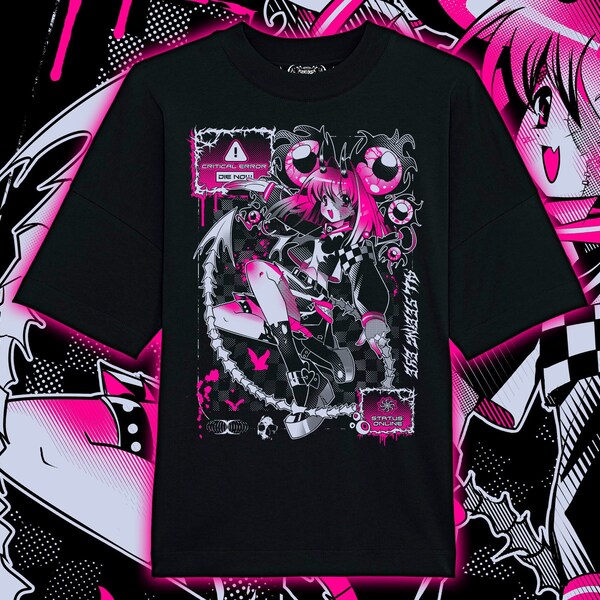 Manako Chan OC / Animecore Y2K Webcore inspired Screenprinted T-shirt [Tracking included
