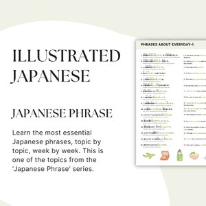 Japanese phrases about everyday with romaji, basic Japanese, Japanese learning worksheet, Japanese study sheet, Japanese speaking, PDF