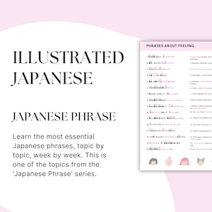 Japanese phrases about feeling, basic Japanese, Japanese learning worksheet, Japanese study sheet, practical Japanese, Japanese speaking
