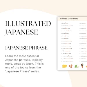 Japanese phrases about taste, basic Japanese, Japanese learning worksheet, Japanese study sheet, practical Japanese, Japanese speaking, PDF